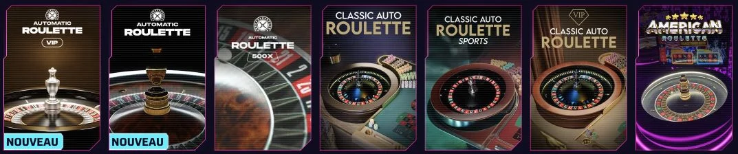 Roby Casino : sélection de roulettes automatiques du casino en direct