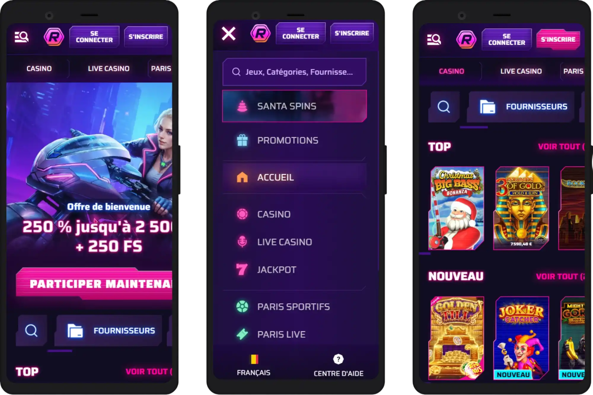 Version mobile du Roby Casino pour jouer sur smartphone