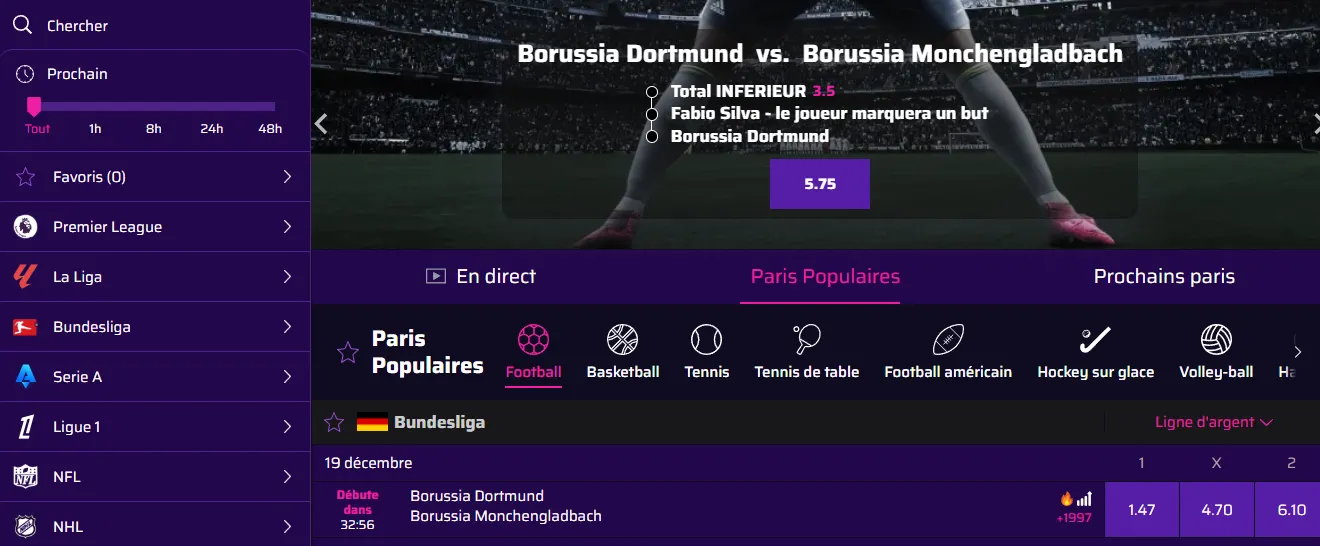 Paris sportifs disponibles au Roby Casino avec événements en direct